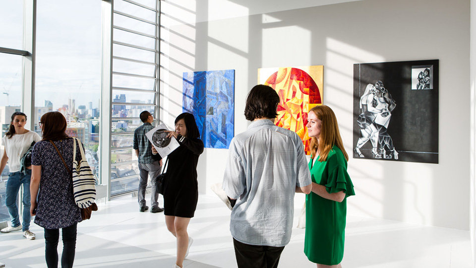 A final year degree show in the Ben Pimlott building