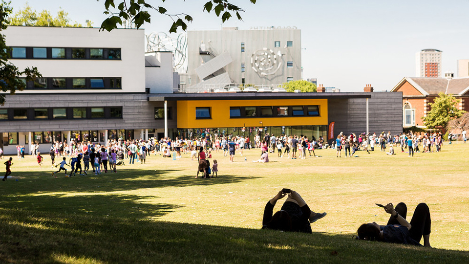 The green is a space that fills up quickly when the weather is nice