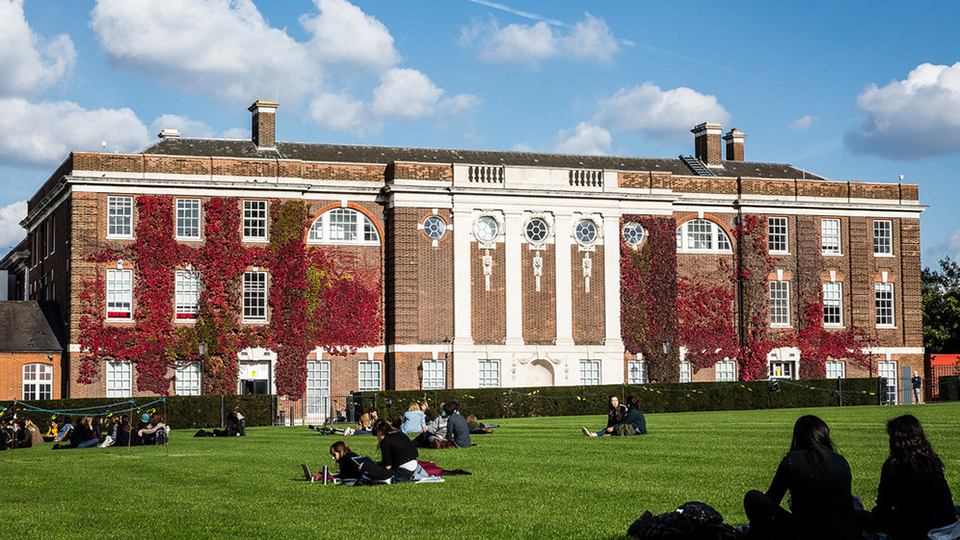 View of the Richard Hoggart building from the green
