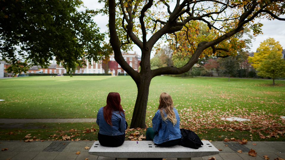 View of the Richard Hoggart building across the green
