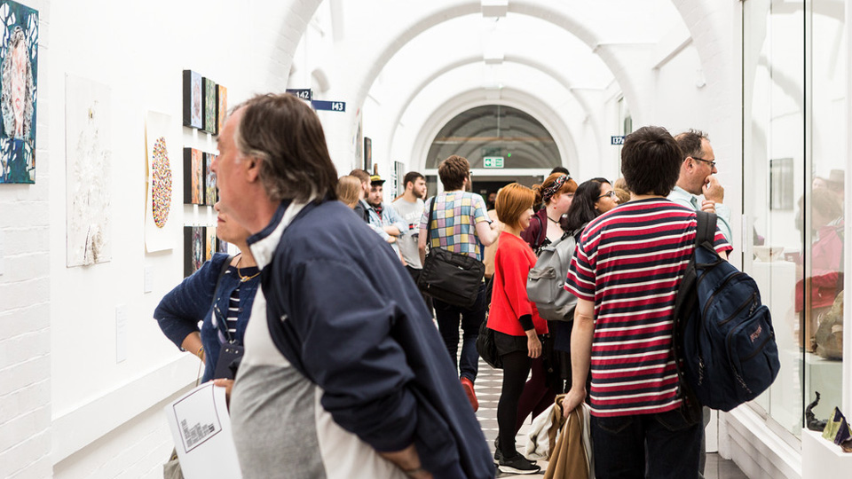 An exhibition in the Kingsway Corridor