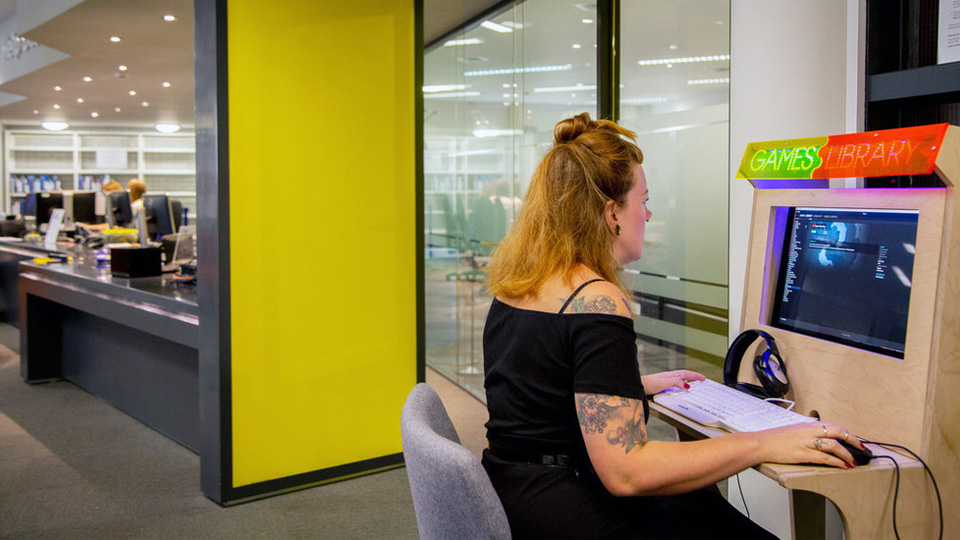 A games library available on the ground floor of the Library