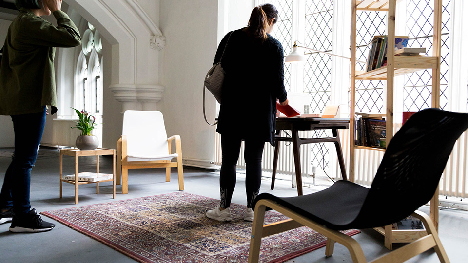 An exhibition on display in St James Hatcham Building