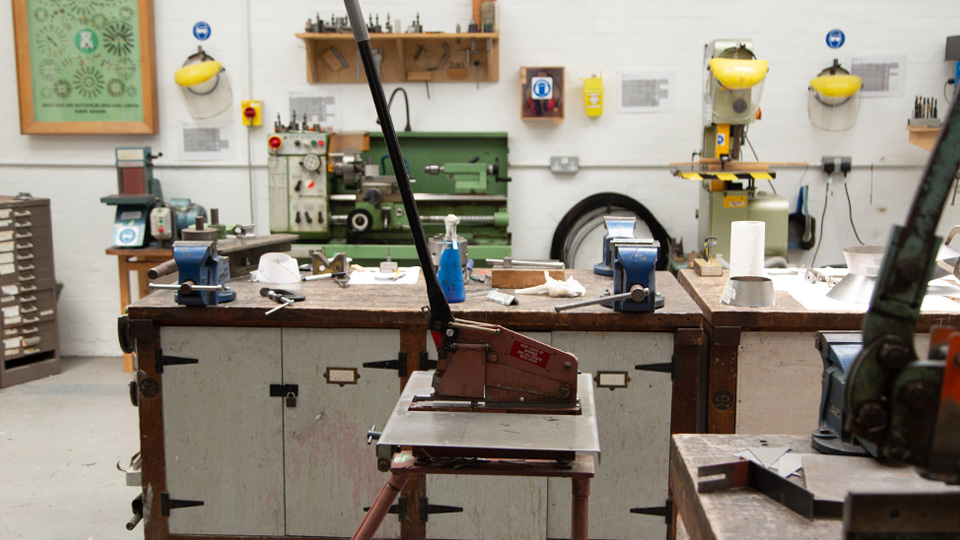 Various woodworking equipment in the design lab
