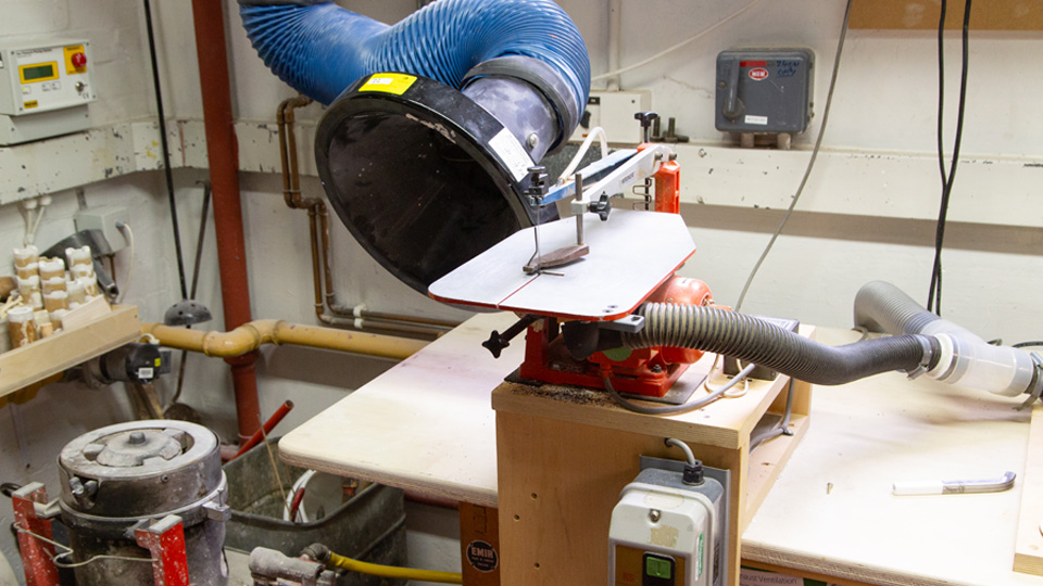 Woodworking equipment in the design lab