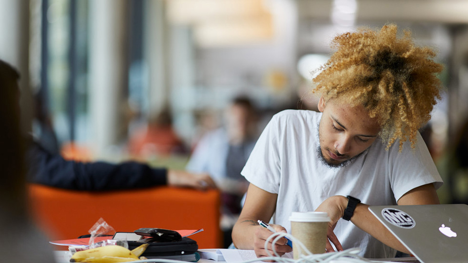 A study space in the Library