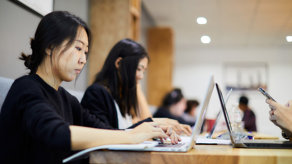 Seating area around the edge of the Curzon Café