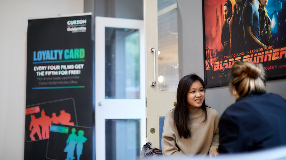 The door to Curzon cinema from Café Thirty Five